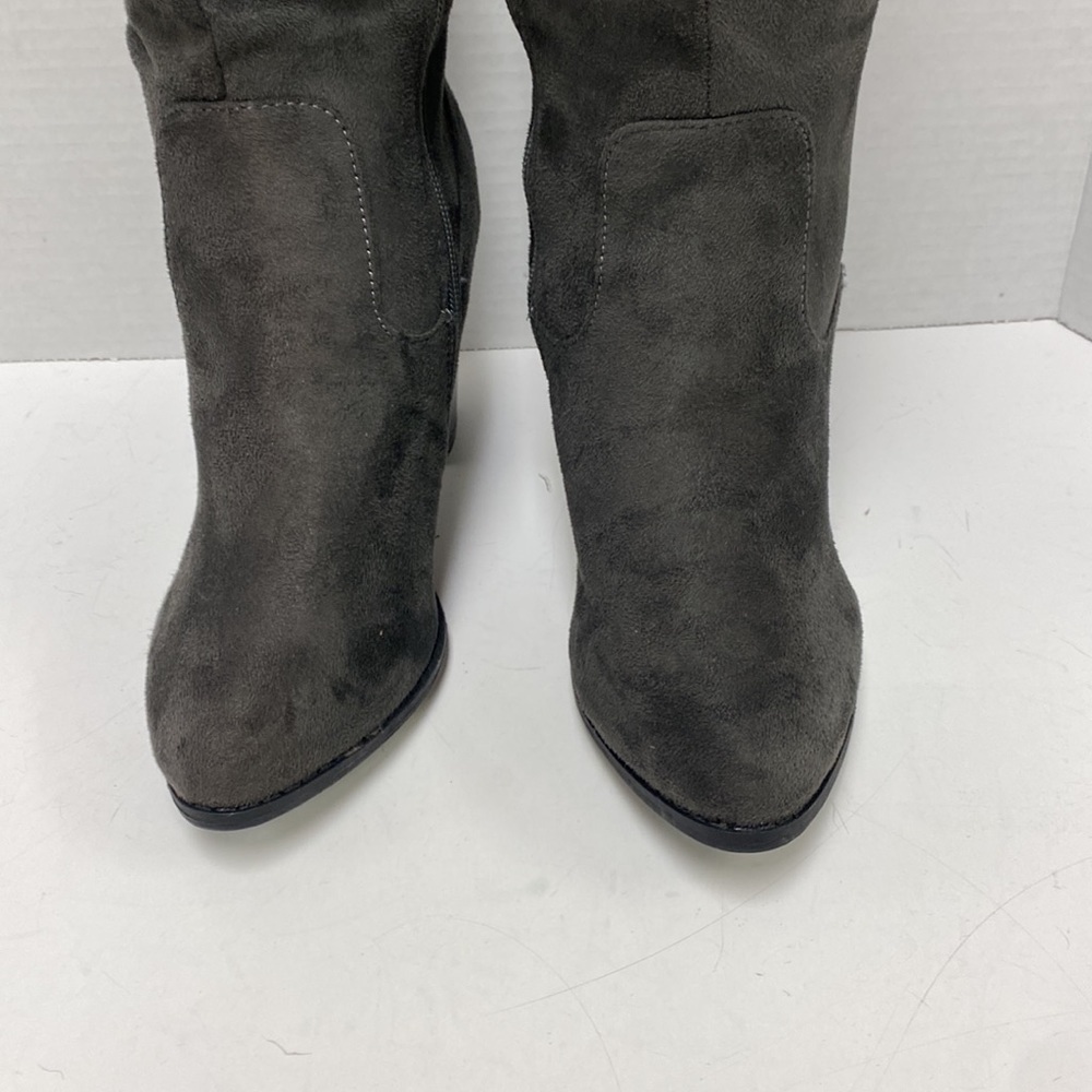 Qupid Charcoal Zinc Women’s Over The Knee Boots - Picture 3 of 9